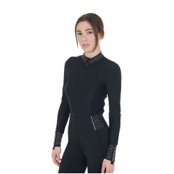 Polo tecnica donna da allenamento con strass