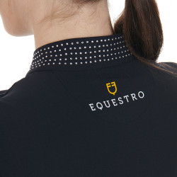 Polo tecnica donna da allenamento con strass