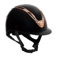 Cap Apocalypse unisex calotta lucida omologazione EN 1384-2023 Nero / oro rosa