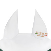 Cuffietta in tessuto tecnico Equestro X FISE 100 Bianco / verde salvia profondo