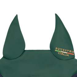 Cuffietta in tessuto tecnico Equestro X FISE 100 Verde salvia profondo / blu foresta