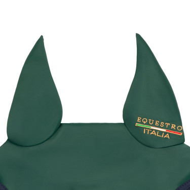 Cuffietta in tessuto tecnico Equestro X FISE 100 Verde salvia profondo / blu foresta