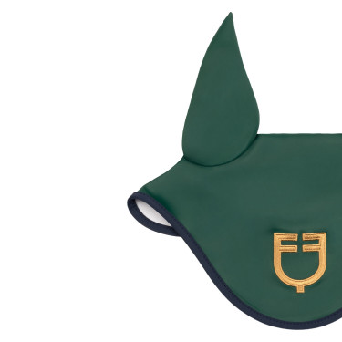 Cuffietta in tessuto tecnico Equestro X FISE 100 Verde salvia profondo / blu foresta