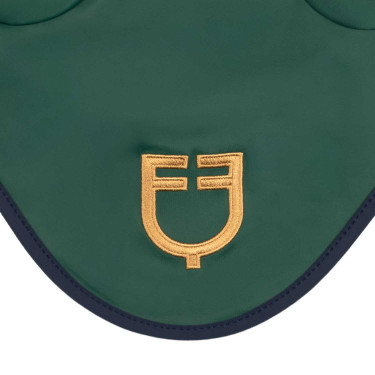 Cuffietta in tessuto tecnico Equestro X FISE 100 Verde salvia profondo / blu foresta