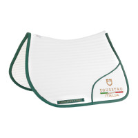 Sottosella salto con logo ricamato Equestro X FISE 100 Bianco / verde salvia profondo