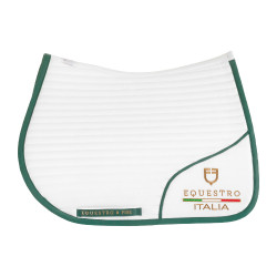 Sottosella salto con logo ricamato Equestro X FISE 100 Bianco / verde salvia profondo