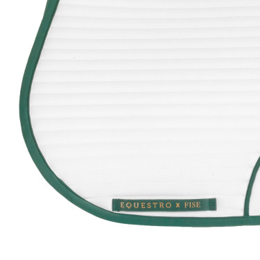 Sottosella salto con logo ricamato Equestro X FISE 100 Bianco / verde salvia profondo