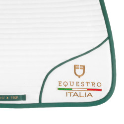 Sottosella salto con logo ricamato Equestro X FISE 100 Bianco / verde salvia profondo