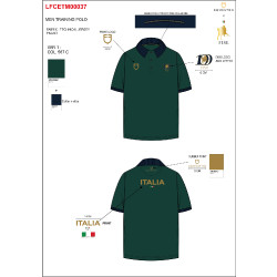 Polo uomo allenamento tre bottoni Equestro X FISE 100