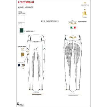 Leggings donna slim fit full grip Equestro X FISE 100
