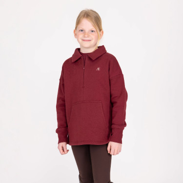 Felpa mezza zip equitazione junior Aubrion