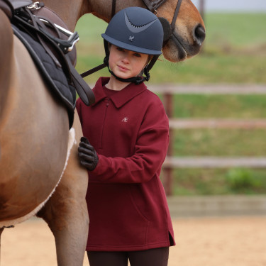 Felpa mezza zip equitazione junior Aubrion