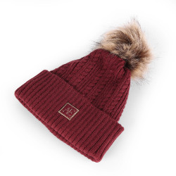 Cappello equitazione in maglia Aubrion con pompon Cappello equitazione in maglia Aubrion con pompon