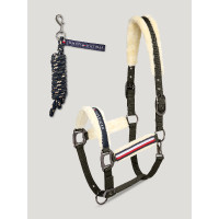 Capestro e lunghina Tommy Hilfiger Equestrian Yale con pelliccia Verde mimetico