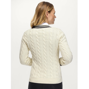 Maglione da donna a trecce con scollo a V Roseville Tommy Hilfiger Equestrian
