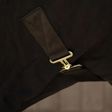 Coperta asciugante in pile per cavallo con collo nero