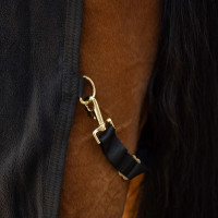 Coperta asciugante in pile per cavallo con collo nero