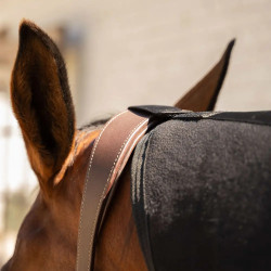 Coperta asciugante in pile per cavallo con collo nero