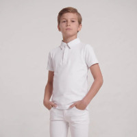 Camicia equitazione gara bambino maniche corte bianca 160