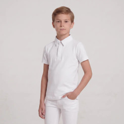 Camicia equitazione gara bambino maniche corte bianca 160