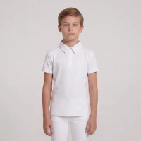 Camicia equitazione gara bambino maniche corte bianca 160