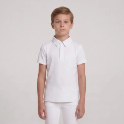 Camicia equitazione gara bambino maniche corte bianca 160