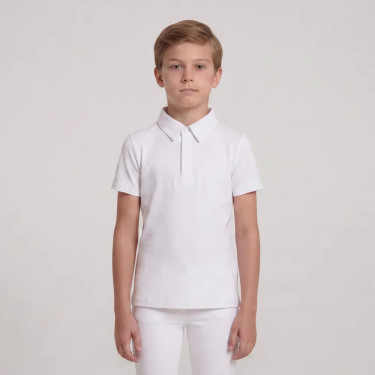 Camicia equitazione gara bambino maniche corte bianca 160