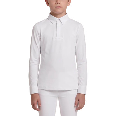 Camicia da concorso equitazione ragazzo bianca 160