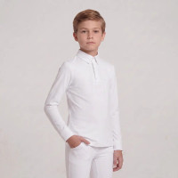 Camicia da concorso equitazione ragazzo bianca 160