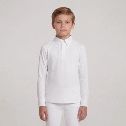 Camicia da concorso equitazione ragazzo bianca 160