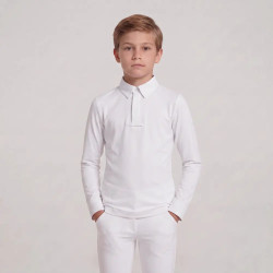 Camicia da concorso equitazione ragazzo bianca 160