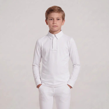 Camicia da concorso equitazione ragazzo bianca 160