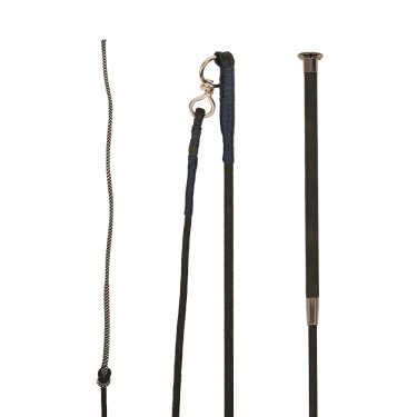 Frusta da longe Guidance con manico in pelle marrone chiaro 180 cm Nero Frusta da longe Guidance con manico in pelle marrone chiaro 180 cm Nero