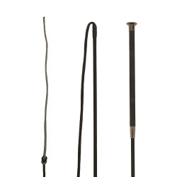 Frusta da lavoro Control con manico in pelle marrone chiaro 180 cm Nero