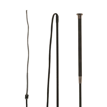 Frusta da lavoro Control con manico in pelle marrone chiaro 180 cm Nero