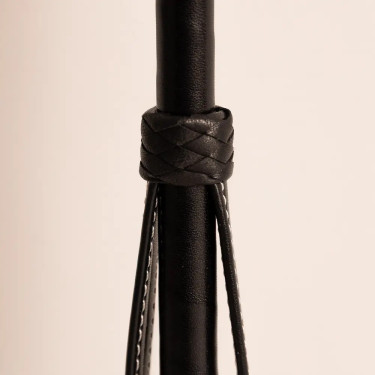 Frusta da salto Classy smooth in pelle piena marrone chiaro 65 cm Nero