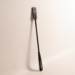 Frusta da salto Classy smooth in pelle piena marrone chiaro 65 cm Nero