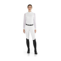 Polo da concorso Rita Ego7 a maniche lunghe da donna Bianco mare Blu marino