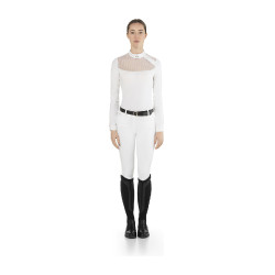 Polo da concorso Nina Ego7 a maniche lunghe da donna Bianco