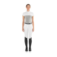 Polo da concorso in mesh Ego7 a maniche corte da donna Grigio ghiaccio