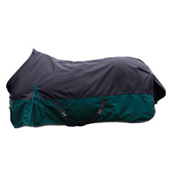 Coperta da esterno HKM Chester 600D foderata in pile Nero / petrolio