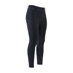 Leggings da equitazione per bambini Imperial Riding Laura FullGrip bambino Nero