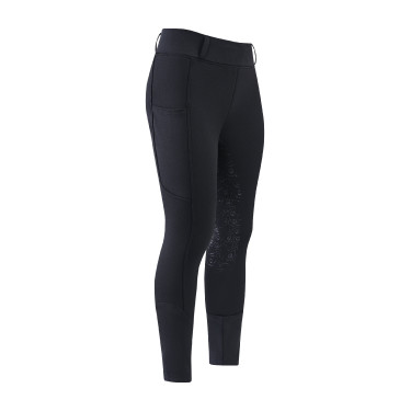 Leggings da equitazione per bambini Imperial Riding Laura FullGrip bambino Nero