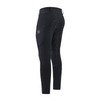 Leggings da equitazione per bambini Imperial Riding Laura FullGrip bambino Nero