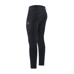 Leggings da equitazione per bambini Imperial Riding Laura FullGrip bambino Nero