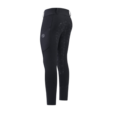 Leggings da equitazione per bambini Imperial Riding Laura FullGrip bambino Nero