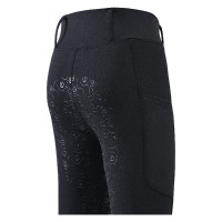 Leggings da equitazione per bambini Imperial Riding Laura FullGrip bambino Nero