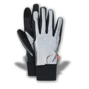 Guanti Imperial Riding Hide&Shine Hi-Viz donna Nero / riflettente