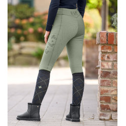 Leggings da equitazione termici ELT Rica in pile bouclé da donna Salvia Viola