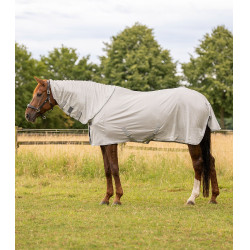 Coperta antimosche Waldhausen FlyControl con copricollo Grigio argento